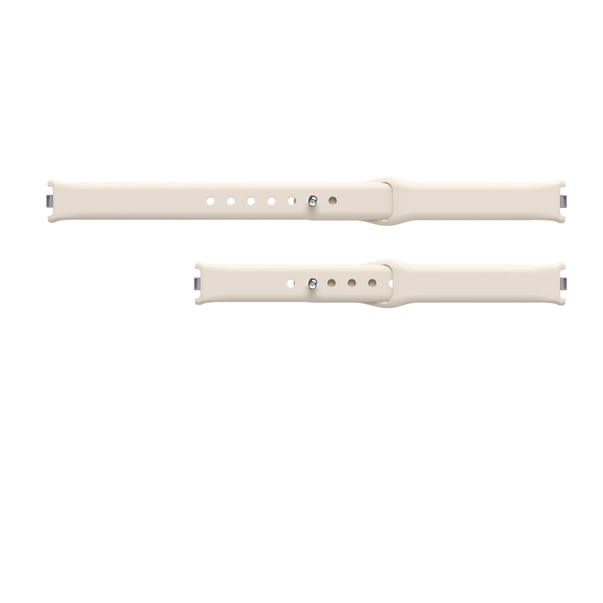 Fort cream silicone strap, flat horizontal view