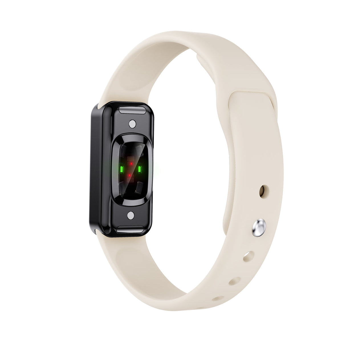 Fort black device with silicone bone strap, back view