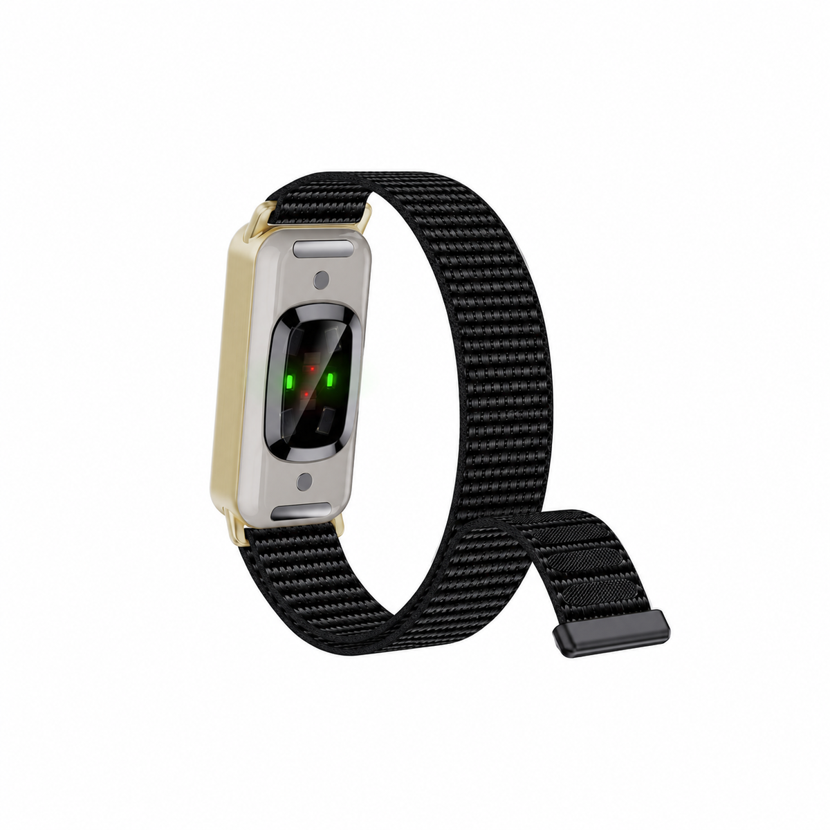 Fort gold device with nylon black strap, back view