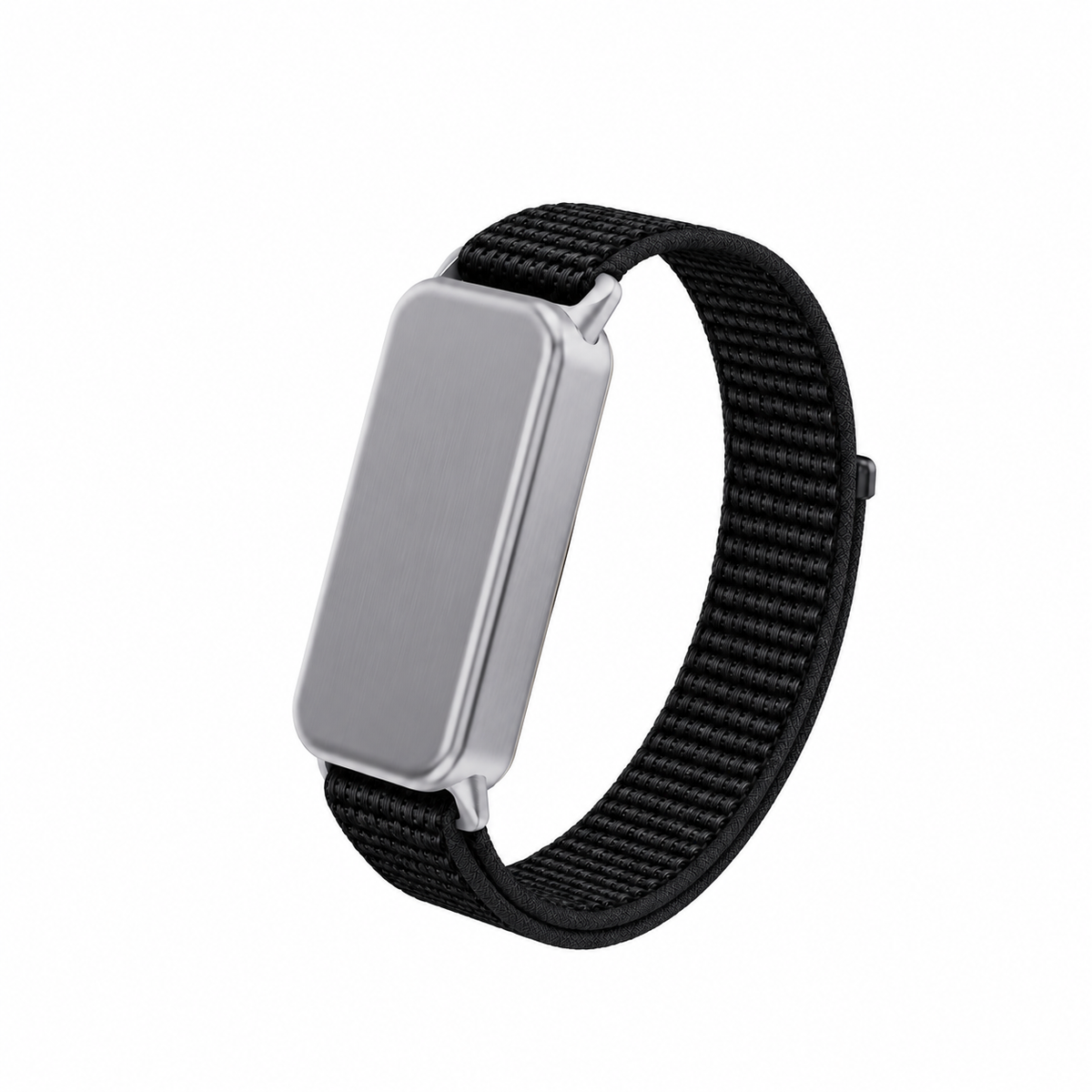 Fort silver device with nylon black strap, hero view