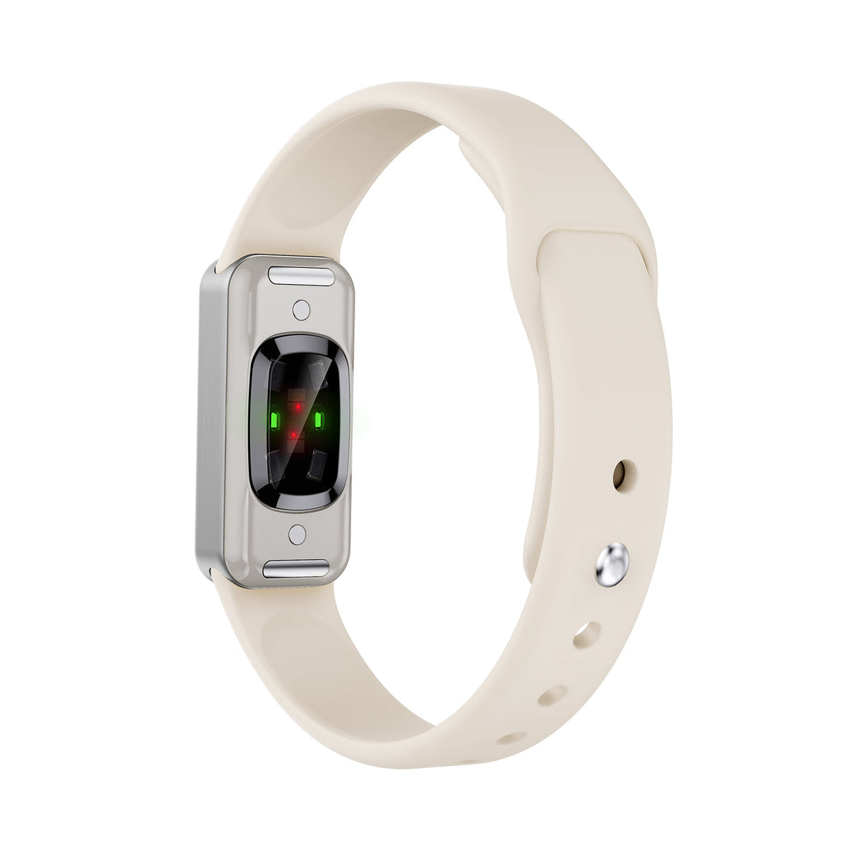 Fort silver device with silicone bone strap, back view