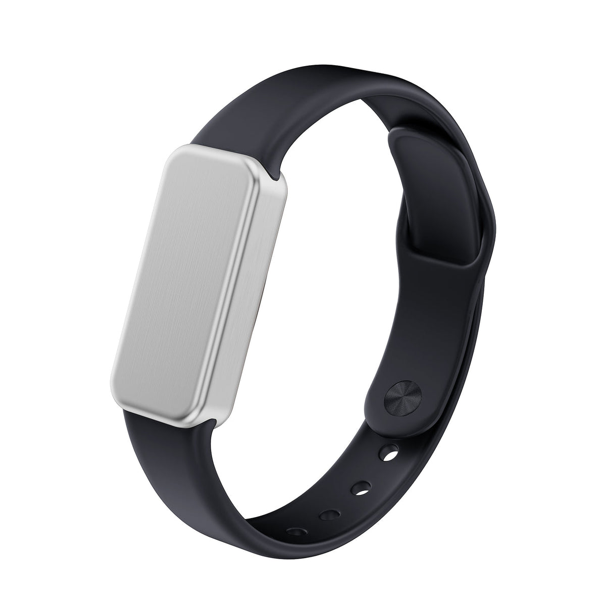 Fort silver device with silicone charcoal strap, hero view