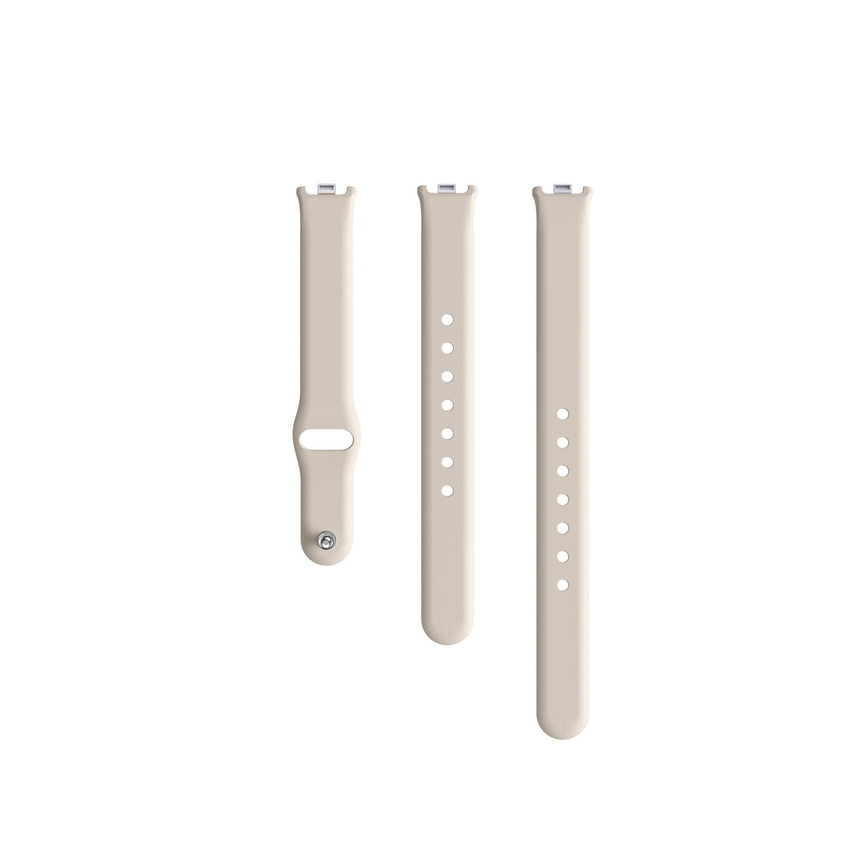 Fort cream silicone strap, flat vertical view