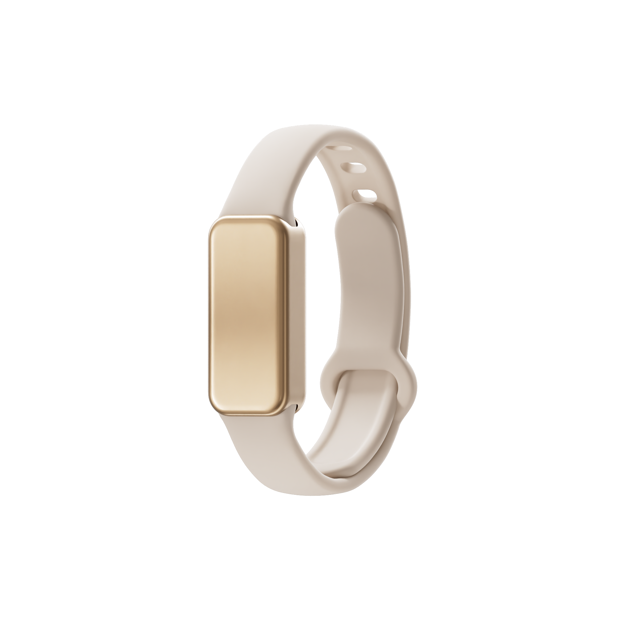 Fort wearable in gold with cream silicone strap